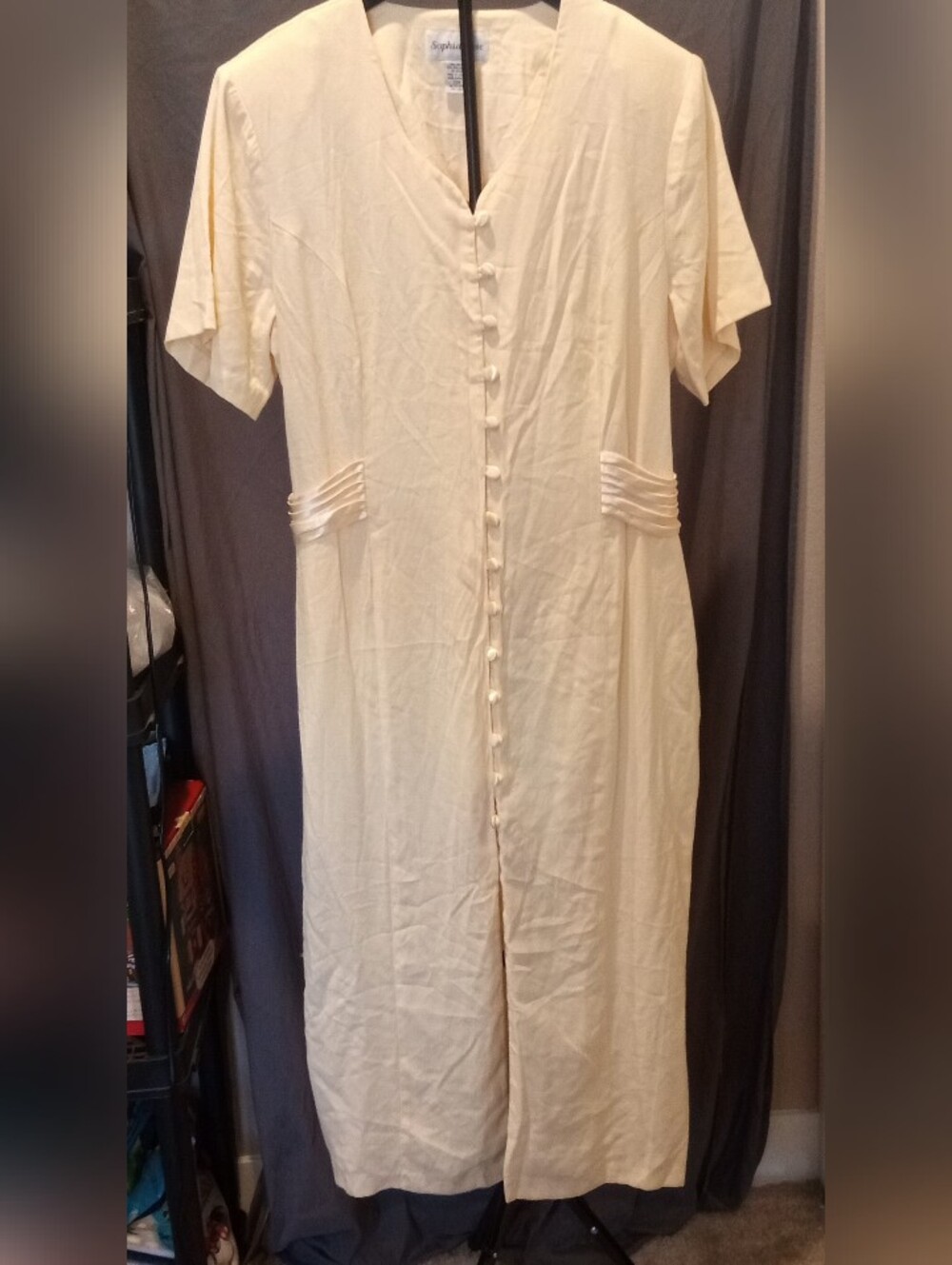 Sophia Rose Vintage Butter Yellow Button-Front Dress Women's Size 22W